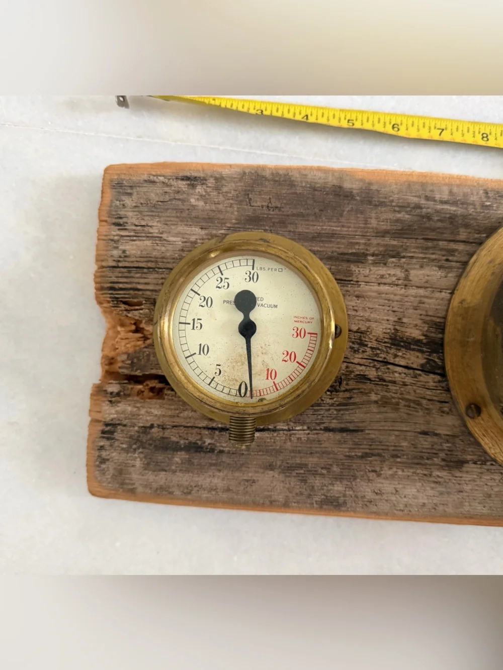 Rustic Brass Gauge Trio Wall Decor - Brown